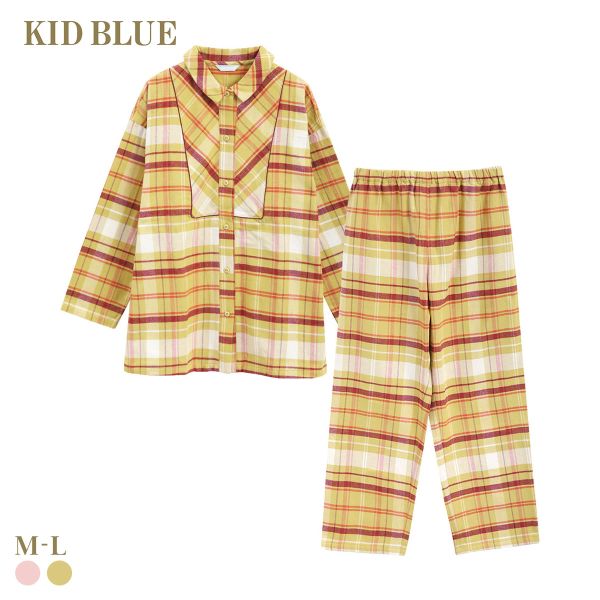 キッドブルー 25ネルチェック 長袖 フルレングス 上下セット パジャマ KID BLUE