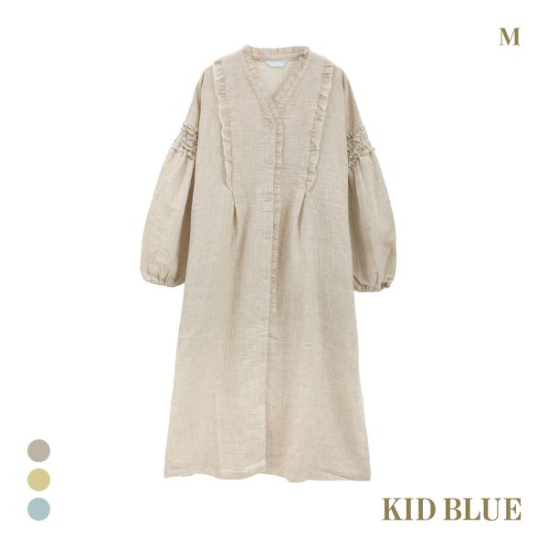 キッドブルー 25オータム Wガーゼ 長袖 ワンピース ルームウェア パジャマ KID BLUE