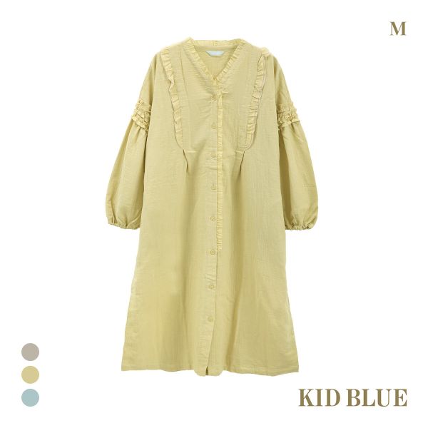 キッドブルー 25オータム Wガーゼ 長袖 ワンピース ルームウェア パジャマ KID BLUE
