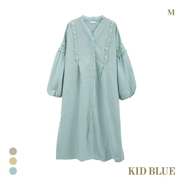 キッドブルー 25オータム Wガーゼ 長袖 ワンピース ルームウェア パジャマ KID BLUE