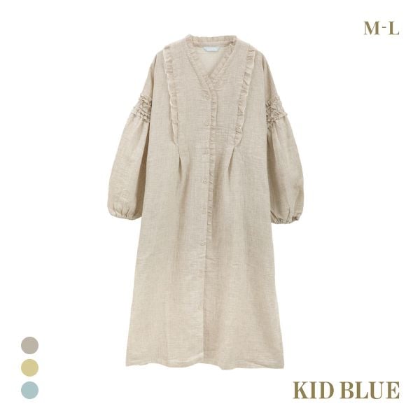 キッドブルー 25オータム Wガーゼ 長袖 ワンピース ルームウェア パジャマ KID BLUE