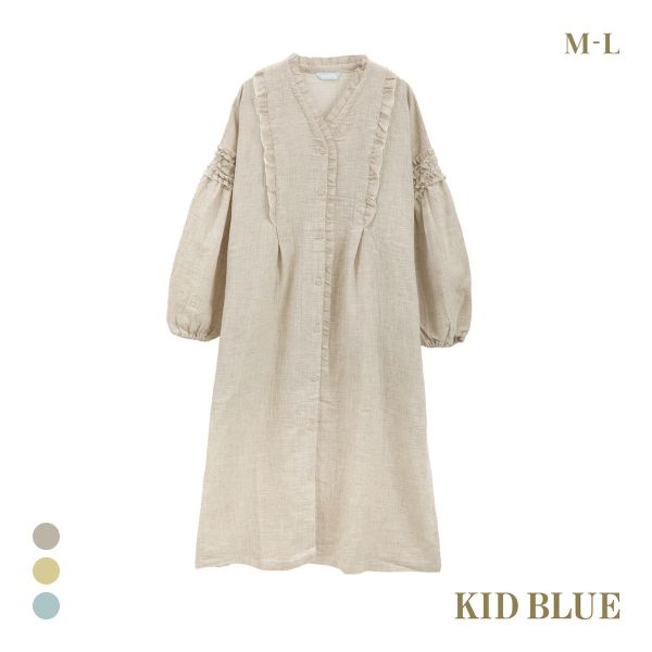 キッドブルー 25オータム Wガーゼ 長袖 ワンピース ルームウェア パジャマ KID BLUE