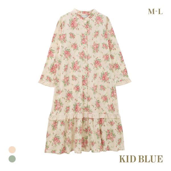 キッドブルー 25オータムローズN 長袖 ワンピース ルームウェア パジャマ KID BLUE
