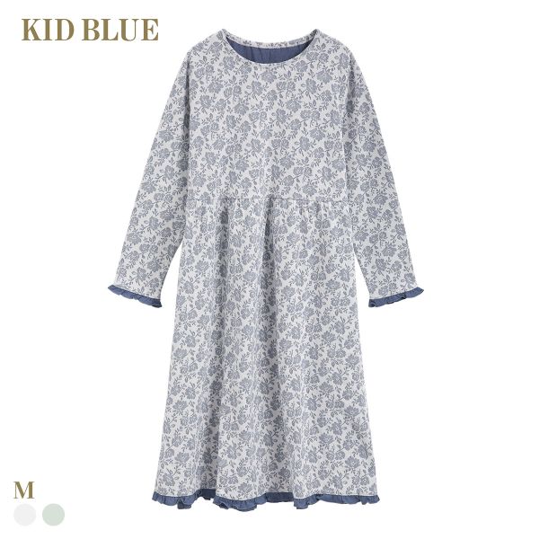 キッドブルー 25接結フラワーJQ 長袖 ワンピース ルームウェア パジャマ KID BLUE