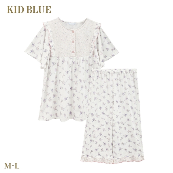 キッドブルー 26ブリティッシュブーケN 花柄 半袖 フルレングス 上下セット パジャマ ルームウェア KID BLUE