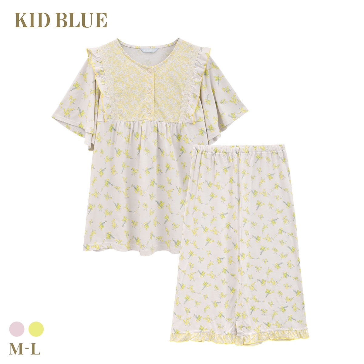 キッドブルー 26ブリティッシュブーケN 花柄 半袖 フルレングス 上下セット パジャマ ルームウェア KID BLUE