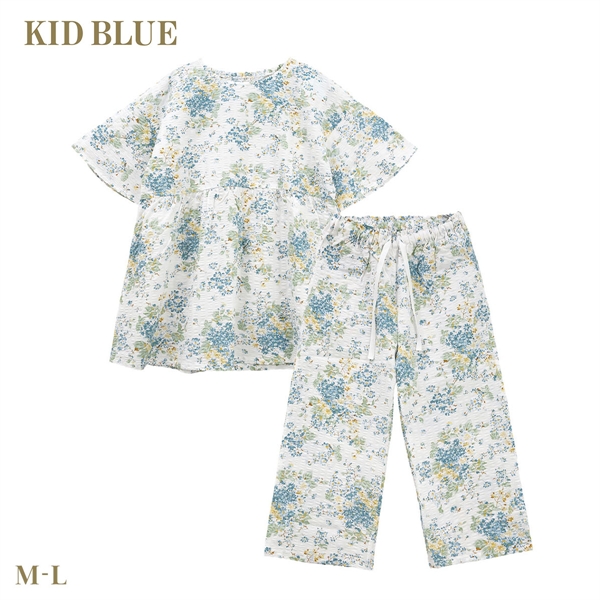 キッドブルー 26フローラルガーデンN 5分袖 7分丈 上下セット パジャマ ルームウェア ナイティ レディース KID BLUE