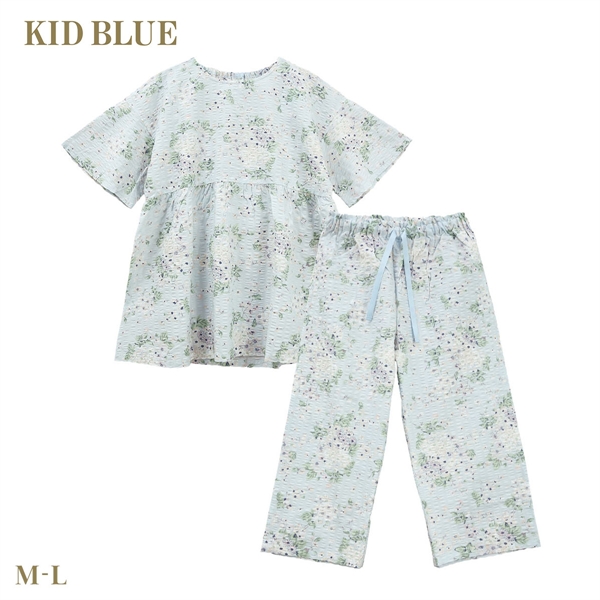 キッドブルー 26フローラルガーデンN 5分袖 7分丈 上下セット パジャマ ルームウェア ナイティ レディース KID BLUE