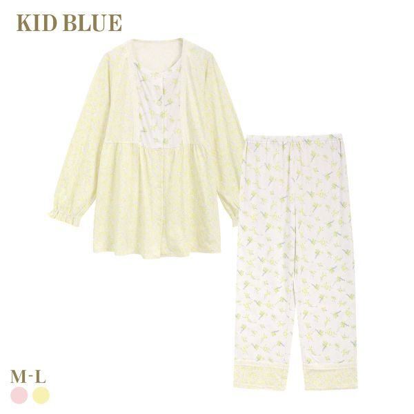 キッドブルー 26ブリティッシュブーケN 花柄 長袖 フルレングス 上下セット パジャマ ルームウェア KID BLUE