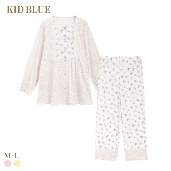 キッドブルー 26ブリティッシュブーケN 花柄 長袖 フルレングス 上下セット パジャマ ルームウェア KID BLUE