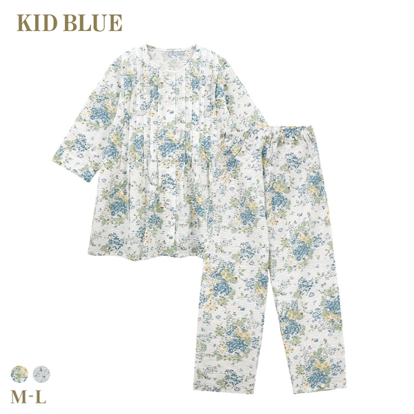 キッドブルー 26フローラルガーデンN 7分袖 くるぶし丈 上下セット パジャマ ルームウェア KID BLUE
