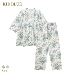 キッドブルー 26フローラルガーデンN 7分袖 くるぶし丈 上下セット パジャマ ルームウェア KID BLUE