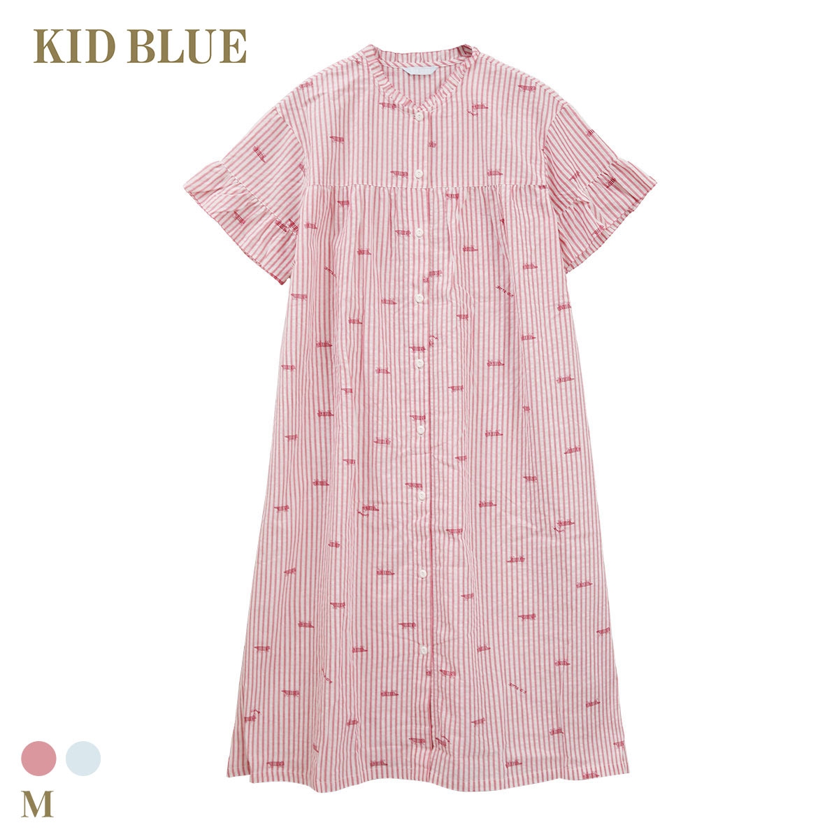 キッドブルー リサ・ラーソンコラボN ワンピース 半袖 ルームウェア ナイティ レディース KID BLUE