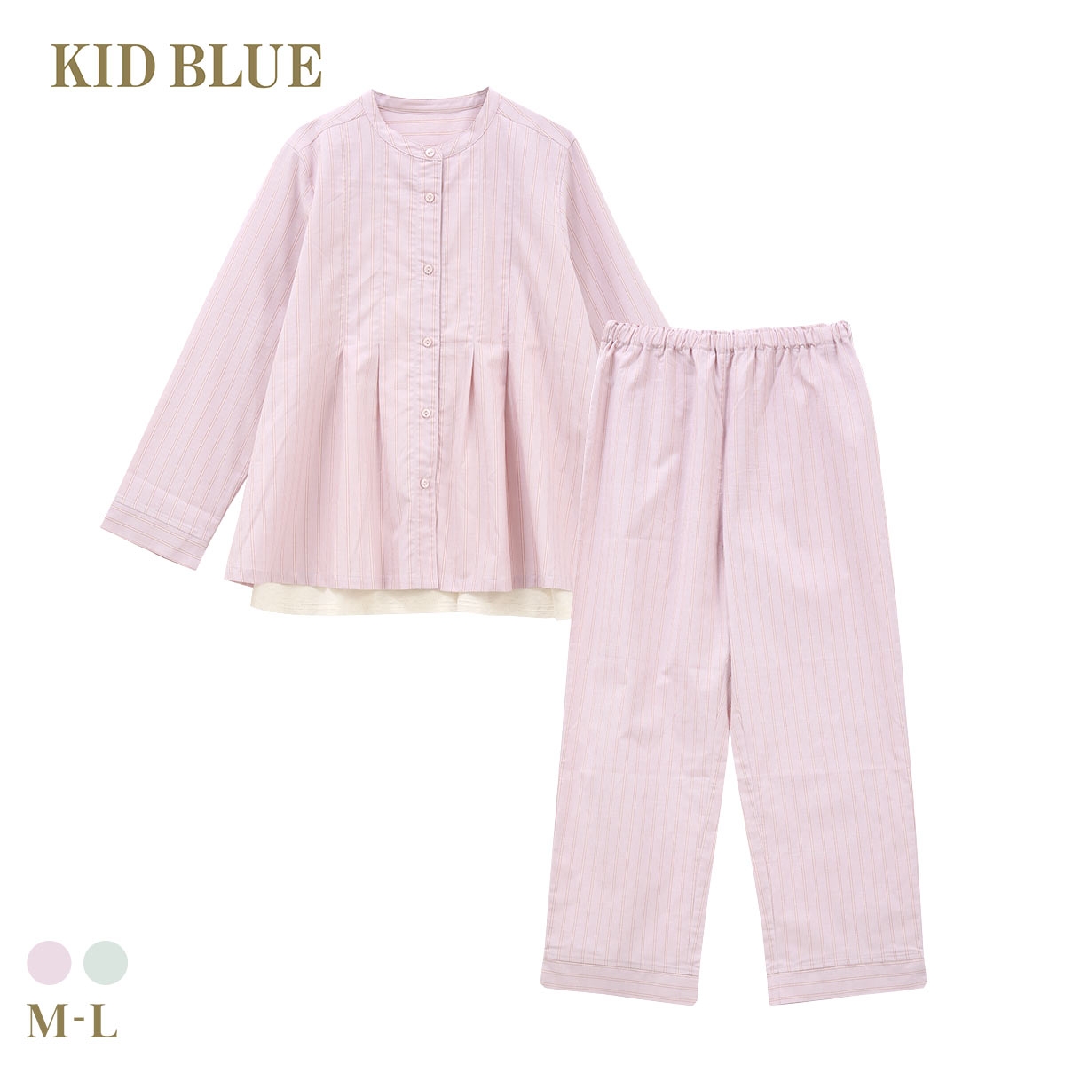 キッドブルー 26ストライプ＆天竺 長袖 くるぶし丈 上下セット パジャマ KID BLUE