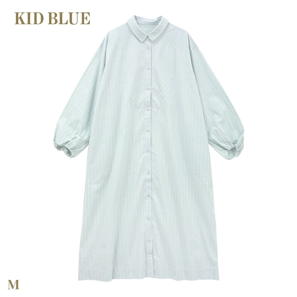 キッドブルー 25ストライプ＆天竺 長袖 ワンピース ルームウェア パジャマ KID BLUE