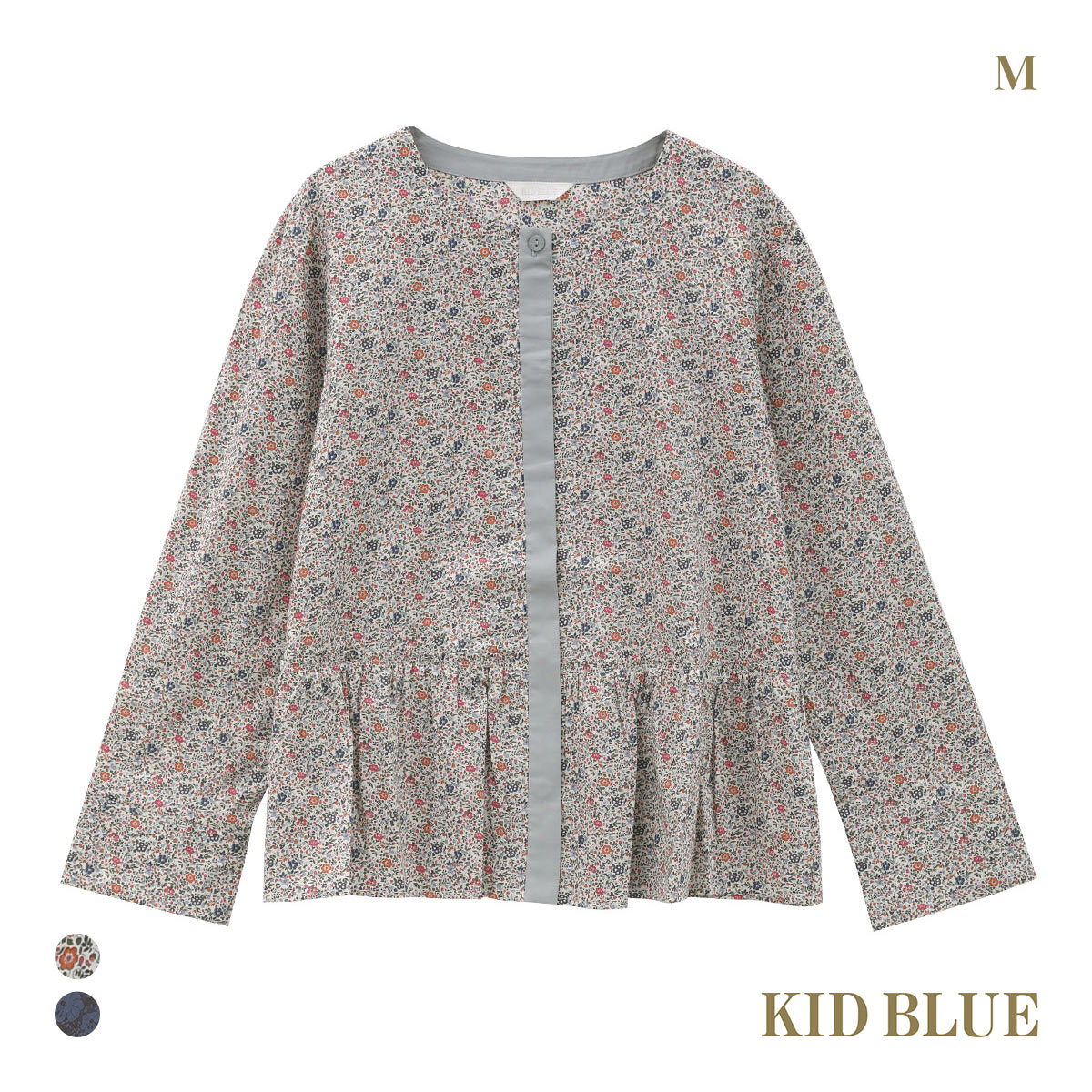 キッドブルー 25AW LIBERTYプリント 長袖 パジャマ トップス KID BLUE(LBE-薄ベージュ-M)