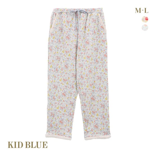 キッドブルー 裏シャギーガーニッシュフラワー パンツ フルレングス ルームウェア KID BLUE
