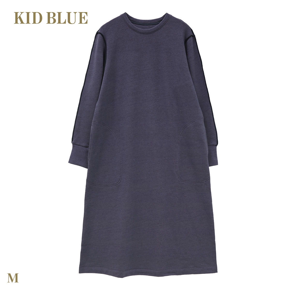 キッドブルー 26裏毛ココウール ワンピース 長袖 ナイティ ルームウェア パジャマ レディース KID BLUE(NV-ネイビー-M)