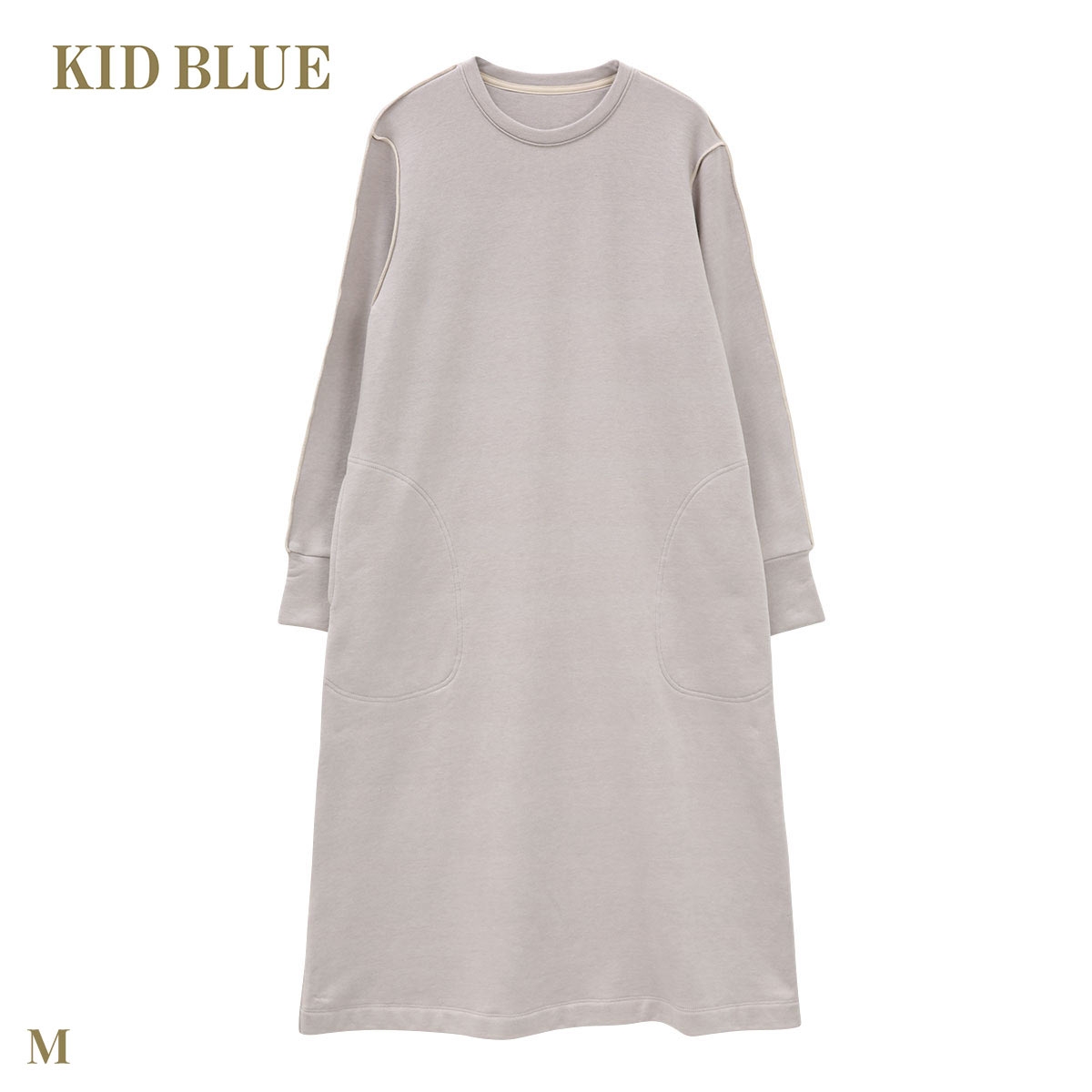 キッドブルー 26裏毛ココウール ワンピース 長袖 ナイティ ルームウェア パジャマ レディース KID BLUE(LGY-薄グレー-M)