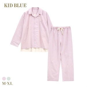 キッドブルー 26ストライプ＆天竺 長袖 シャツ ロングパンツ 上下セット パジャマ ルームウェア KID BLUE