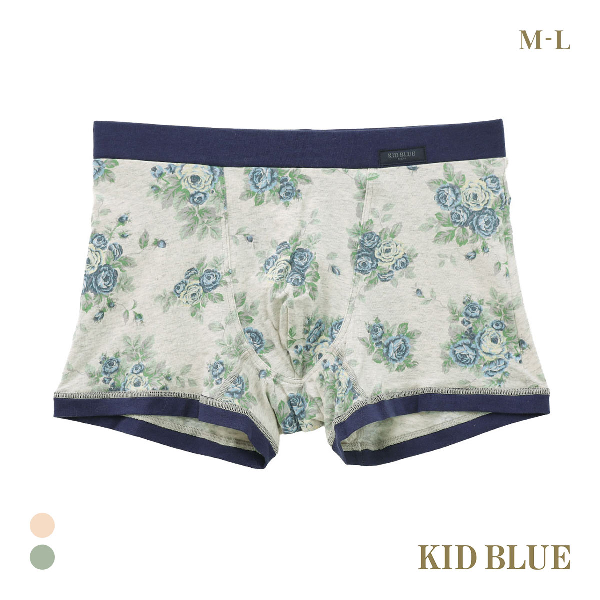 キッドブルー MENS 25オータムローズ ボクサーパンツ 前とじ メンズ KID BLUE(BU-ブルー-M)