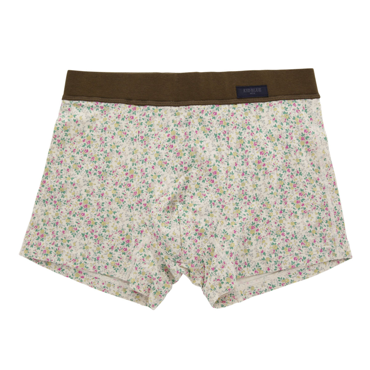 キッドブルー KID BLUE MENS ヴィンテージフラワ ボクサーパンツ 前とじ メンズ(IV-アイボリー-M)