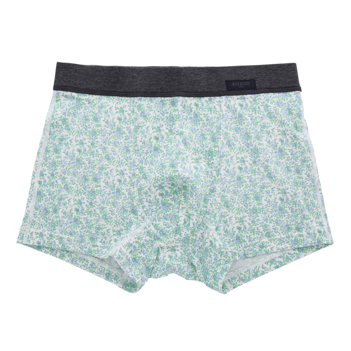 キッドブルー KID BLUE MENS ヴィンテージフラワ ボクサーパンツ 前とじ メンズ(GR-グリーン-M)