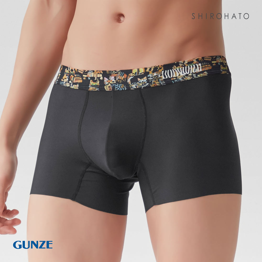 グンゼ GUNZE ボディワイルド BODY WILD パラリンアートコラボ ボクサーパンツ 日本製 前とじ メンズ(BK-ブラック-M)