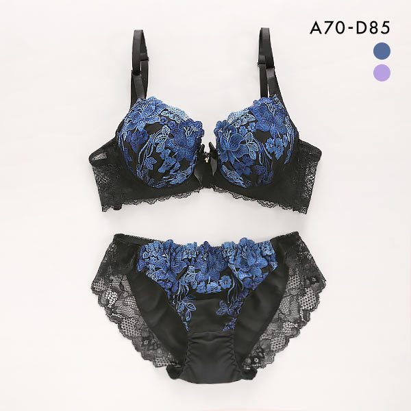 サンエイ SANEI 脇高 エレガントフラワー ブラジャー ショーツ セット ABCD 脇肉 すっきり 脇寄せ ブラセット 美胸 谷間 丸胸