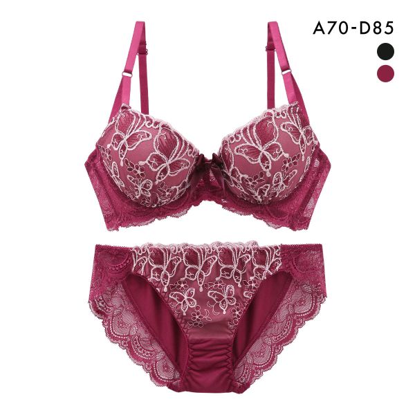 サンエイ 脇高 エレガントバタフライ ブラセット ABCD 脇肉 すっきり 脇寄せ 美胸 谷間 丸胸 ブラジャー ショーツ セット SANEI