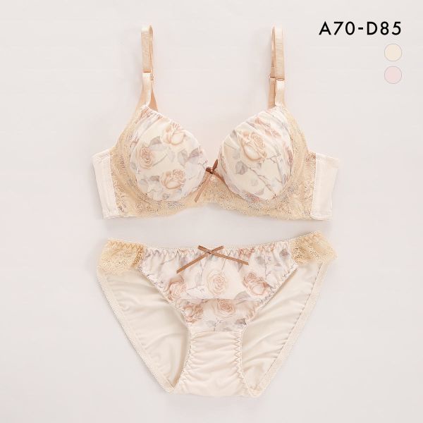 サンエイ 脇高 ブルームローズ ブラセット ABCD 脇肉 はみ肉すっきり 脇寄せ ブラジャー ショーツ セット 美胸 谷間 丸胸 SANEI