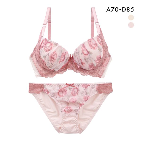 サンエイ 脇高 ブルームローズ ブラセット ABCD 脇肉 はみ肉すっきり 脇寄せ ブラジャー ショーツ セット 美胸 谷間 丸胸 SANEI