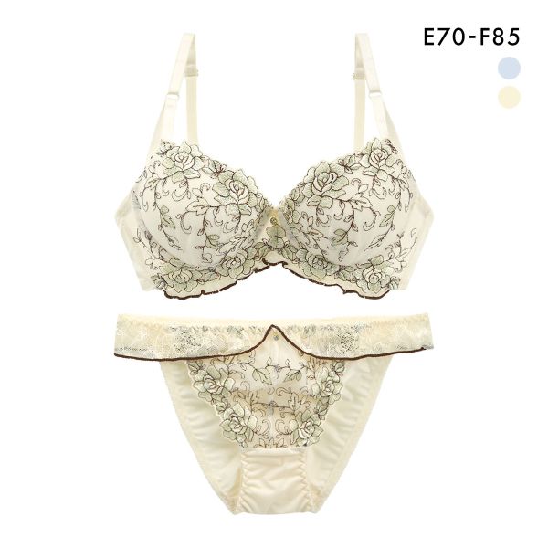 サンエイ 脇高 ルミエールローズ ブラセット EF 大きいサイズ 脇肉 はみ肉すっきり 脇寄せ ブラジャー ショーツ セット 美胸 谷間 丸胸 SANEI