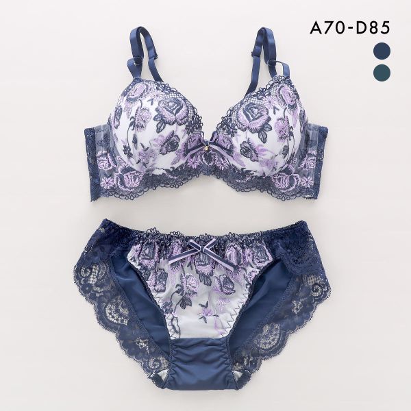 サンエイ 脇高 バイカラーローズ ブラセット ABCD 脇肉 はみ肉すっきり 脇寄せ ブラジャー ショーツ セット 美胸 谷間 丸胸 SANEI