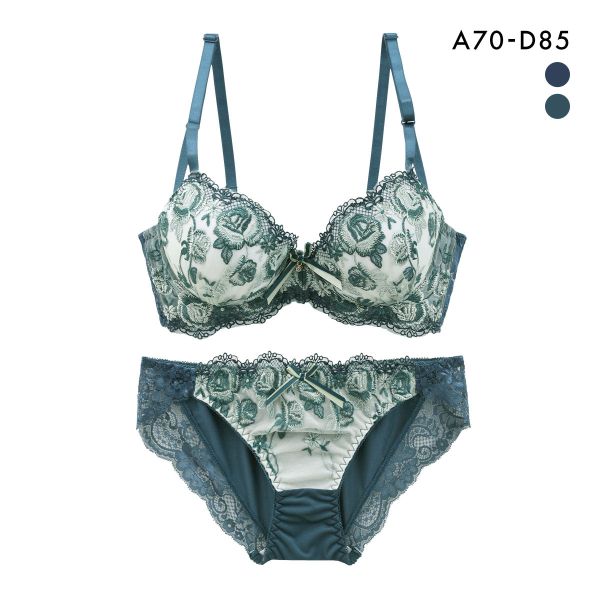 サンエイ 脇高 バイカラーローズ ブラセット ABCD 脇肉 はみ肉すっきり 脇寄せ ブラジャー ショーツ セット 美胸 谷間 丸胸 SANEI