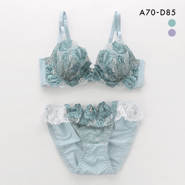 サンエイ 脇高 フェミニンローズガーデン ブラセット ABCD 脇肉 はみ肉すっきり 脇寄せ ブラジャー ショーツ セット 美胸 SANEI