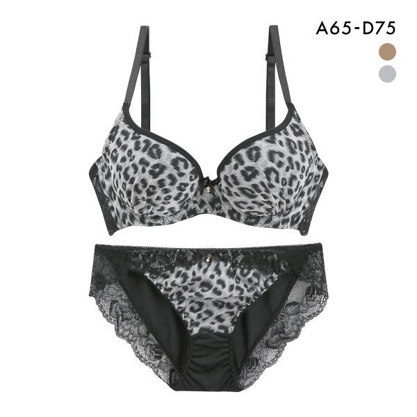 サンエイ 脇高 カーヴィレオパード ブラセット ABCD 脇肉 はみ肉すっきり 脇寄せ ブラジャー ショーツ セット 美胸 谷間 丸胸 SANEI