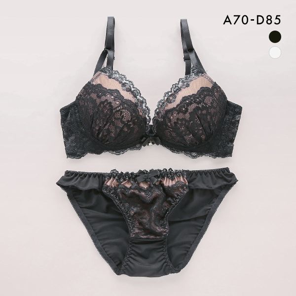 サンエイ 脇高 エレガントシアーレース ブラセット ABCD 脇肉 はみ肉すっきり 脇寄せ ブラジャー ショーツ セット 美胸 SANEI