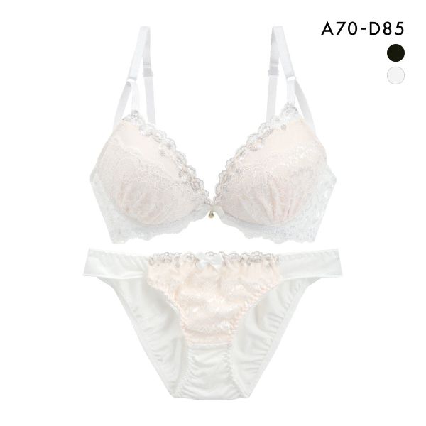 サンエイ 脇高 エレガントシアーレース ブラセット ABCD 脇肉 はみ肉すっきり 脇寄せ ブラジャー ショーツ セット 美胸 SANEI