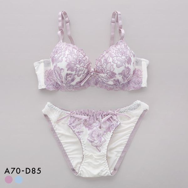 サンエイ 脇高 エレノアフラワー ブラセット ABCD 脇肉 はみ肉すっきり 脇寄せ ブラジャー ショーツ セット 美胸 谷間 丸胸 SANEI