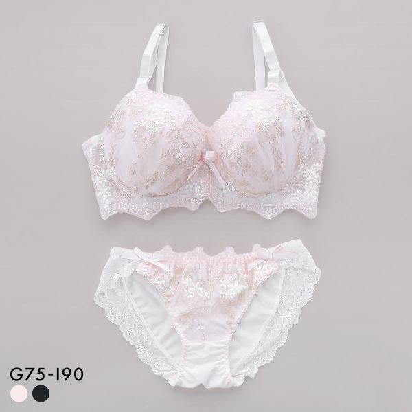 サンエイ 脇高 アンティークレーシィフラワー ブラセット GHI 大きいサイズ グラマー 脇肉 はみ肉すっきり 脇寄せ ブラジャー ショーツ 美胸 谷間 丸胸 SANEI