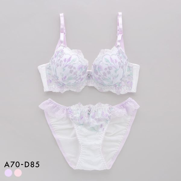サンエイ 脇高 ガーリーフラワーブーケ ブラセット ABCD 脇肉 はみ肉すっきり 脇寄せ ブラジャー ショーツ セット 美胸 谷間 丸胸 SANEI