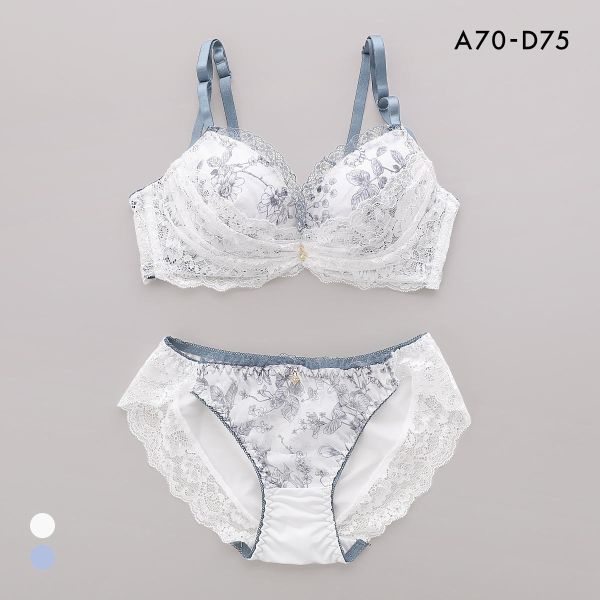 サンエイ 脇高 トワルドジュイ×カバーレース ブラセット ABCD 脇肉 はみ肉すっきり 脇寄せ ブラジャー ショーツ セット 美胸 谷間 丸胸 SANEI