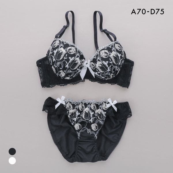 サンエイ グロッシーチューリップ ブラセット ABCD ブラジャー ショーツ セット 美胸 谷間 丸胸 SANEI