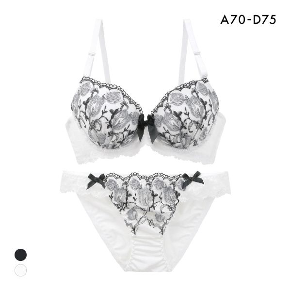 サンエイ グロッシーチューリップ ブラセット ABCD ブラジャー ショーツ セット 美胸 谷間 丸胸 SANEI