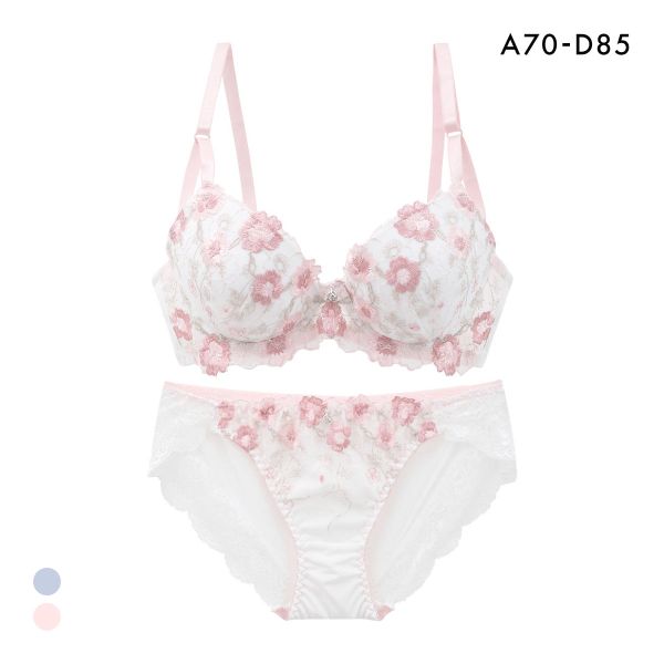 サンエイ 脇高 ハイライトフラワー ブラセット ABCD 大きいサイズ グラマー 脇肉 はみ肉すっきり 脇寄せ 着やせ セット 美胸 SANEI