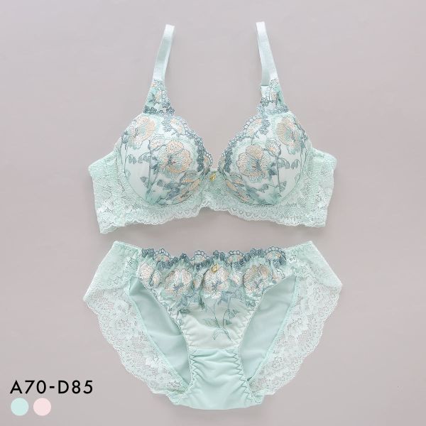 サンエイ 脇高 シアーフルール ブラセット ABCD 脇肉 谷間 盛り はみ肉すっきり 脇寄せ ブラジャー ショーツ セット 美胸 SANEI