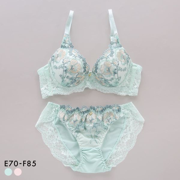 サンエイ 脇高 シアーフルール ブラセット EF 大きいサイズ グラマー 脇肉 谷間 盛り ブラジャー ショーツ セット 美胸 SANEI