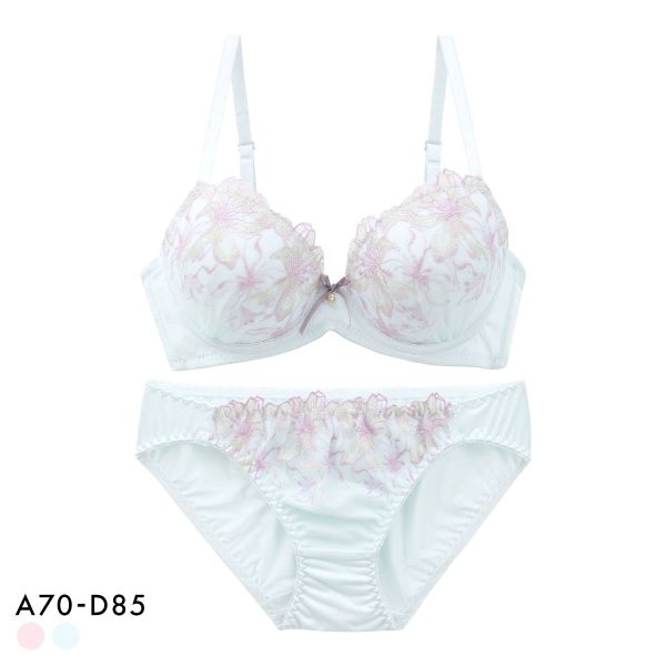 サンエイ 脇高 フェミニンカサブランカ ブラセット ABCD 脇肉 はみ肉すっきり 脇寄せ ブラジャー ショーツ セット 美胸 SANEI