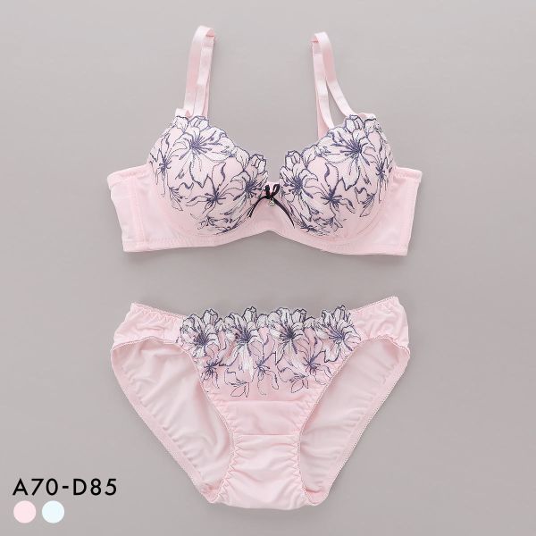 サンエイ 脇高 フェミニンカサブランカ ブラセット ABCD 脇肉 はみ肉すっきり 脇寄せ ブラジャー ショーツ セット 美胸 SANEI